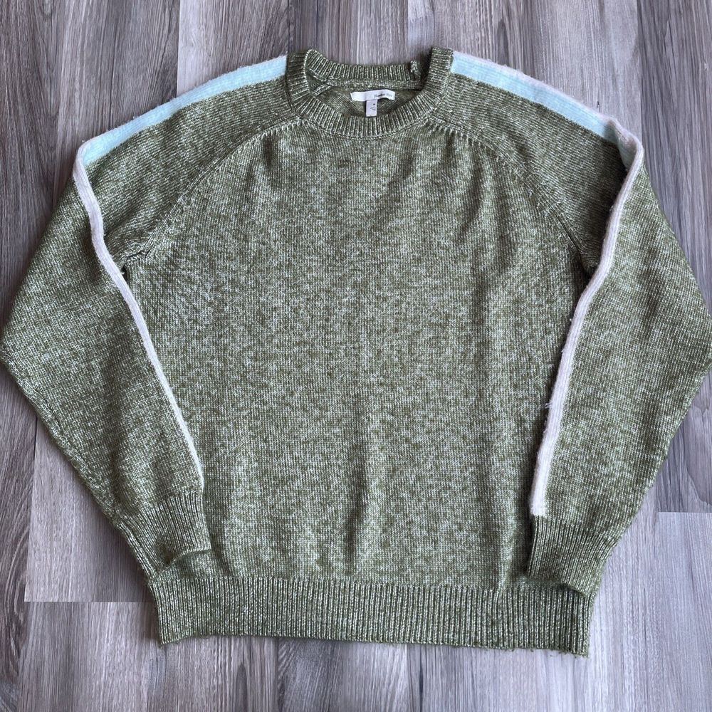 Hawker Rye Women's XL Green Knit Sweater Top‎ Long Sleeve Stretch Soft Recycled